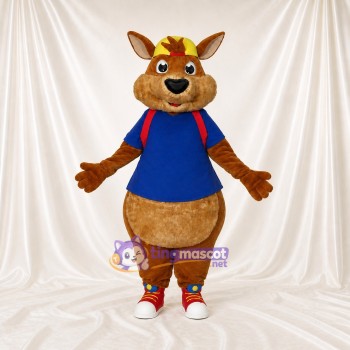 Brown Kangaroo Mascot Costume Full Body for Adults Sports Events