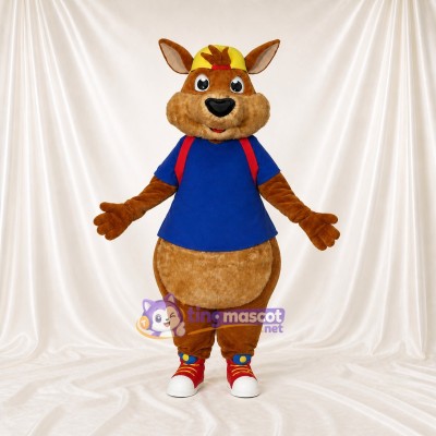 Brown Kangaroo Mascot Costume Full Body for Adults Sports Events