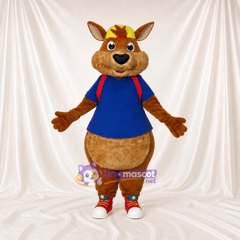 Brown Kangaroo Mascot Costume Full Body for Adults Sports Events
