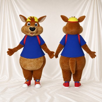 Brown Kangaroo Mascot Costume Full Body for Adults Sports Events