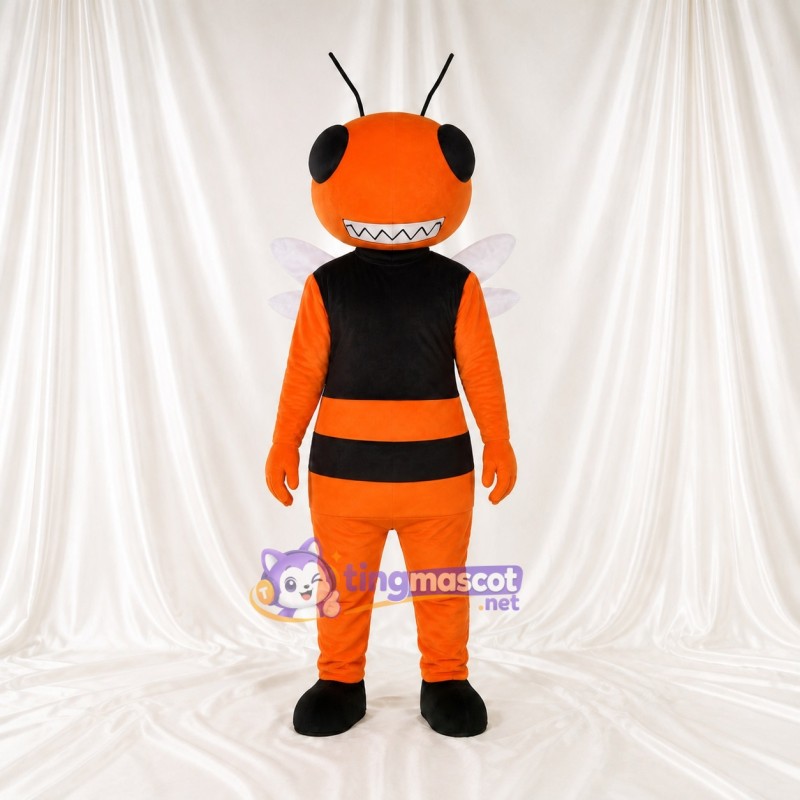 Orange Bee Mascot Costume Full Body for Adults School Events
