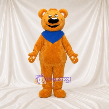 Ours au Cou Bleu Costume de mascotte intégral pour adultes Événements scolaires