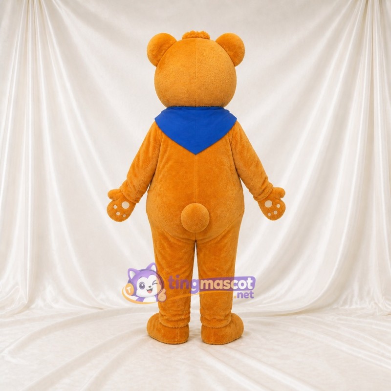 Blue Neck Bear Mascot Costume Full Body for Adults School Events