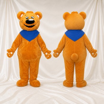 Ours au Cou Bleu Costume de mascotte intégral pour adultes Événements scolaires