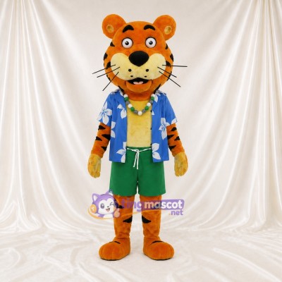 Tiger Tourist Mascot Costume Full Body for Adults School Events