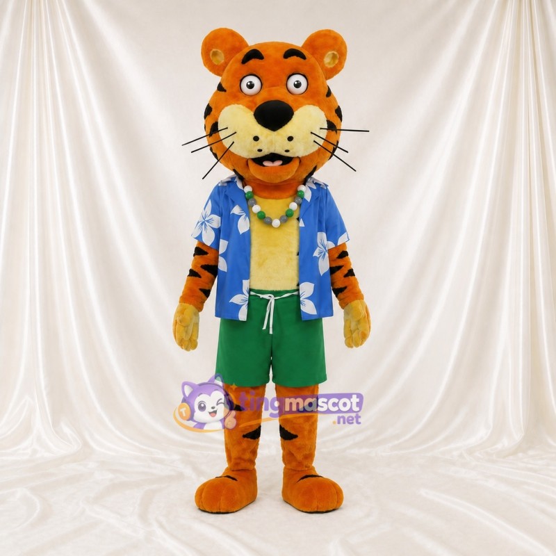 Tiger Tourist Mascot Costume Full Body for Adults School Events