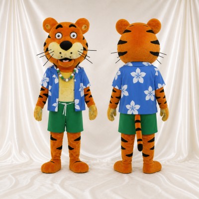 Tiger Tourist Mascot Costume Full Body for Adults School Events