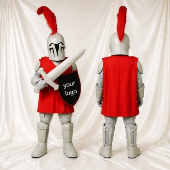 Chevalier argenté Costume de mascotte intégral pour adultes Musées