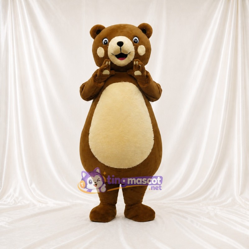 Ours à ventre fauve Costume de mascotte intégral pour adultes Événements scolaires