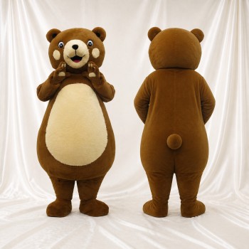 Ours à ventre fauve Costume de mascotte intégral pour adultes Événements scolaires