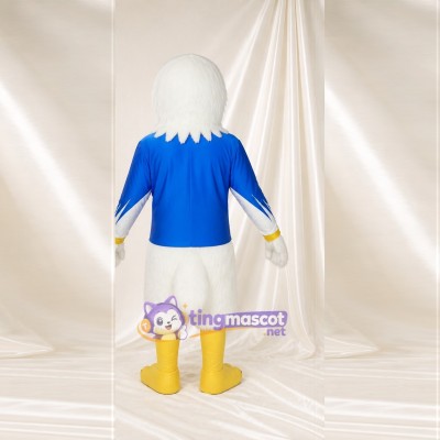 White Bald Eagle Mascot Costume Full Body for Adults Sports Events