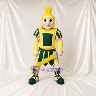 Gold Sword Prop Ancient Warrior Mascot Costume Full Body for Adults Museums