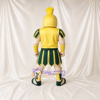 Gold Sword Prop Ancient Warrior Mascot Costume Full Body for Adults Museums