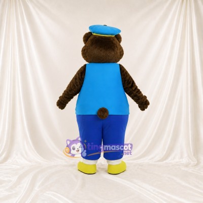 Ours à Bavette Bleu Costume de mascotte intégral pour adultes Événements scolaires