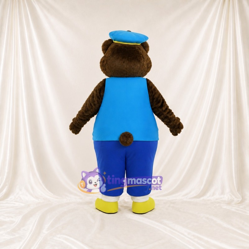Ours à Bavette Bleu Costume de mascotte intégral pour adultes Événements scolaires