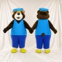 Ours à Bavette Bleu Costume de mascotte intégral pour adultes Événements scolaires