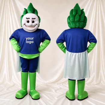 Artichoke Superhero Mascot Costume Full Body for Adults Food Events