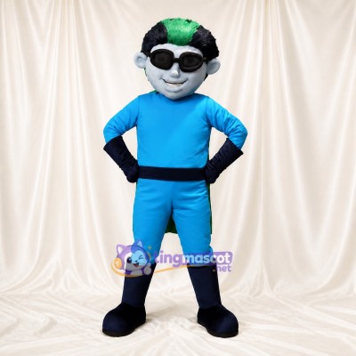 Turquoise Superhero Mascot Costume Full Body for Adults Charity Events