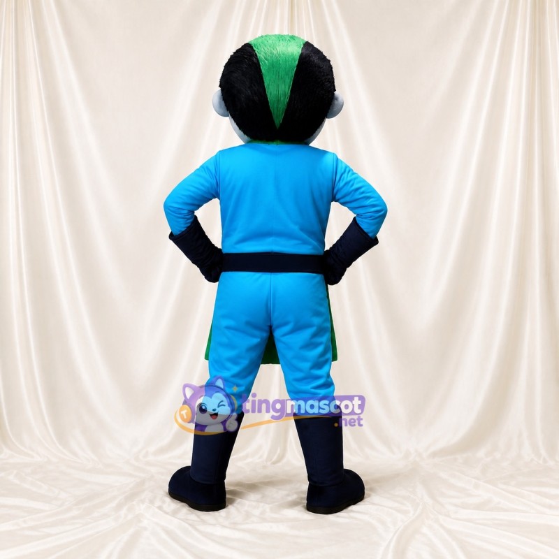 Turquoise Superhero Mascot Costume Full Body for Adults Charity Events