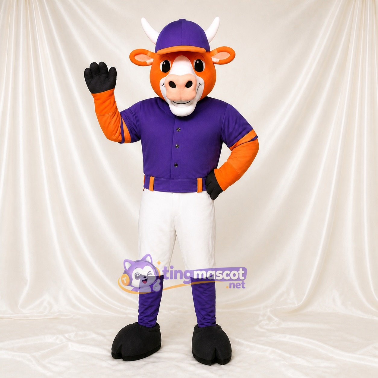 Orange Bull Athlete Mascot Costume Full Body for Adults Sports Events Orange Bull Athlete Mascot Costume Full Body for Adults Sports Events