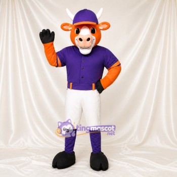 Orange Bull Athlete Mascot Costume Full Body for Adults Sports Events