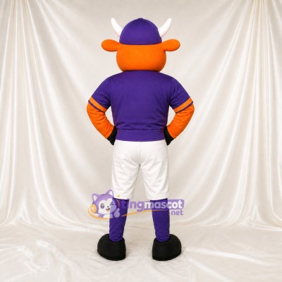 Orange Bull Athlete Mascot Costume Full Body for Adults Sports Events