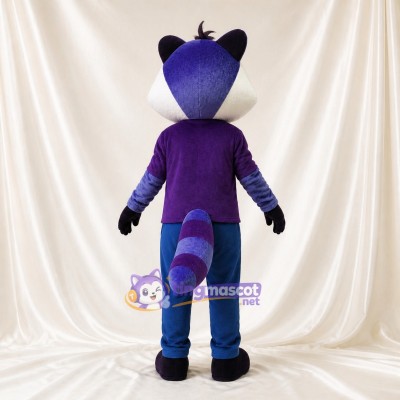 Purple Raccoon Mascot Costume Full Body for Adults Sports Events