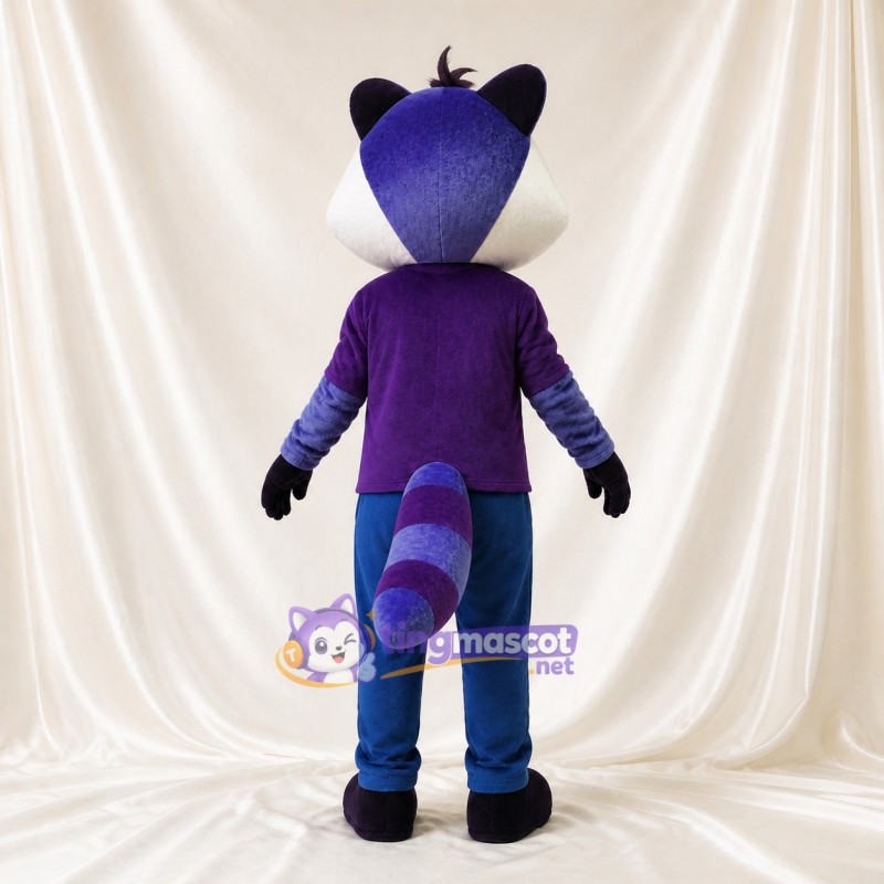 Purple Raccoon Mascot Costume Full Body for Adults Sports Events