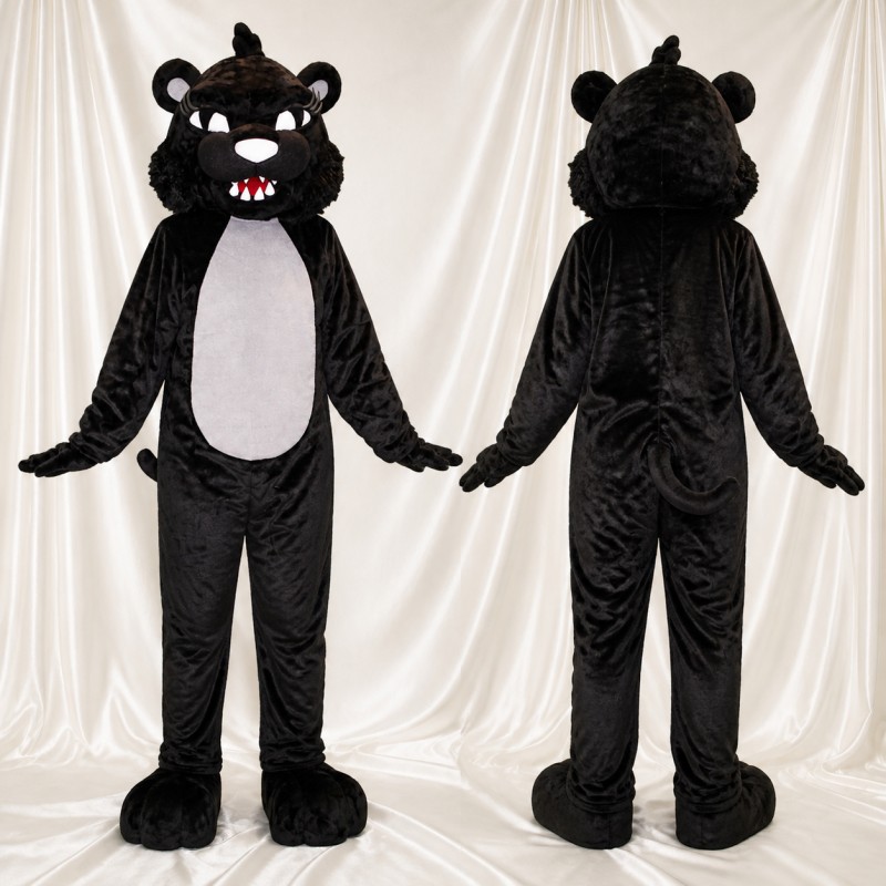 White Belly Panther Mascot Costume Full Body for Adults Sports Events
