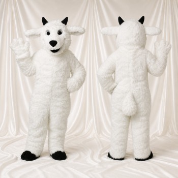 White Goat Mascot Costume Full Body for Adults Food Events