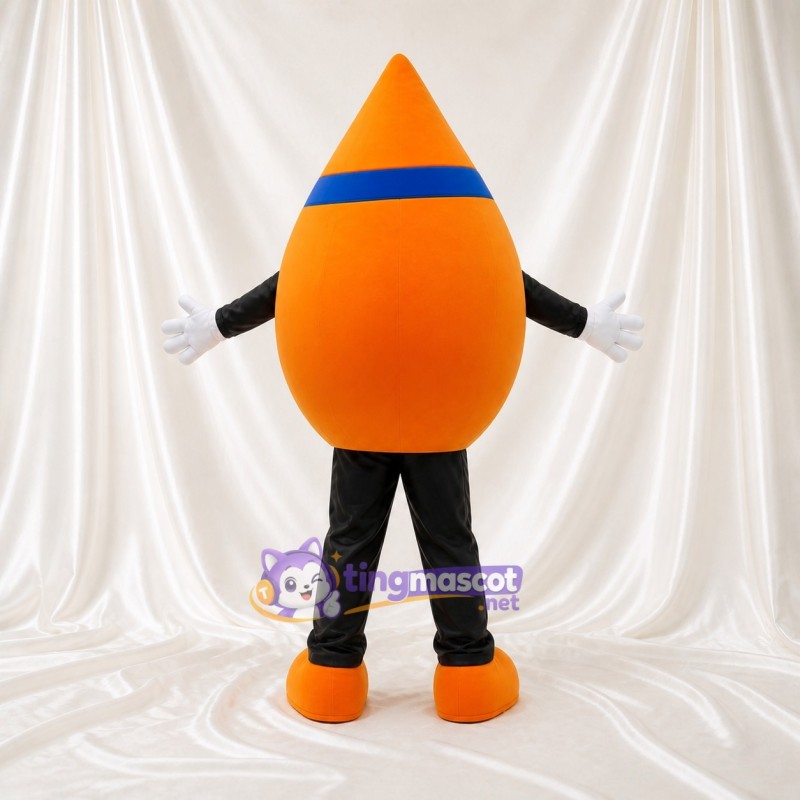 Orange Water Drop Mascot Costume Full Body for Adults School Events
