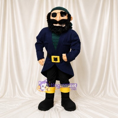 Navy Colonial Gentleman Mascot Costume Full Body for Adults Museums