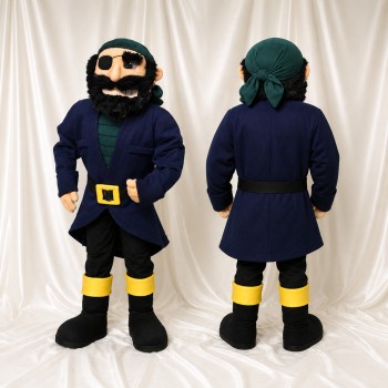 Gentilhomme Colonial Bleu Marine Costume de mascotte intégral pour adultes Musées