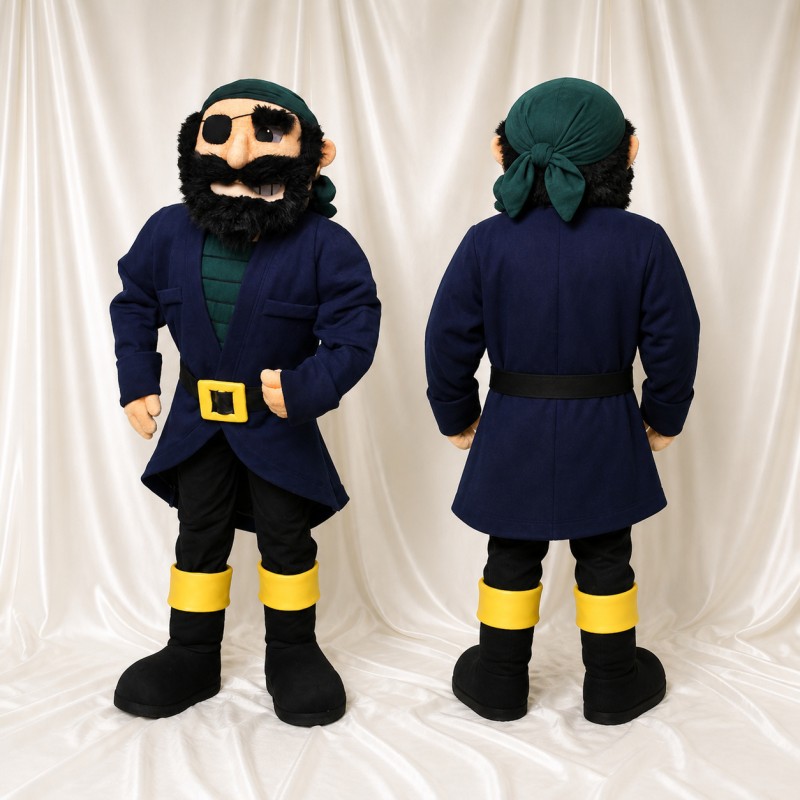 Navy Colonial Gentleman Mascot Costume Full Body for Adults Museums