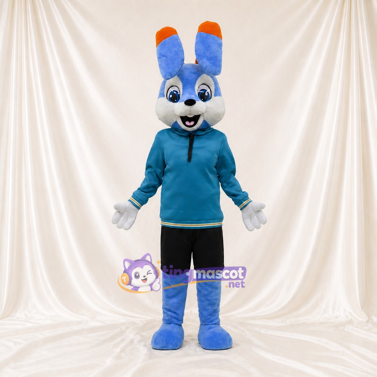 Rabbit Athlete Mascot Costume Full Body for Adults Sports Events Rabbit Athlete Mascot Costume Full Body for Adults Sports Events