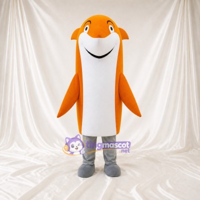 Orange Shark Mascot Costume Full Body for Adults Aquariums