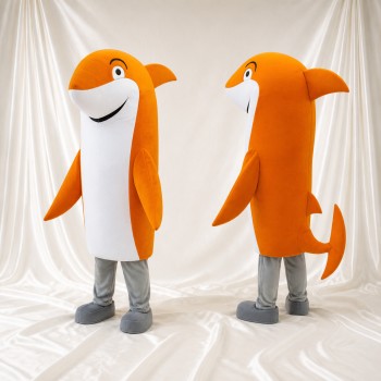Requin Orange Costume de mascotte intégral pour adultes Aquariums