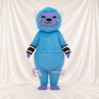 Monstre Poilu Bleu Clair Costume de mascotte intégral pour adultes Événements scolaires
