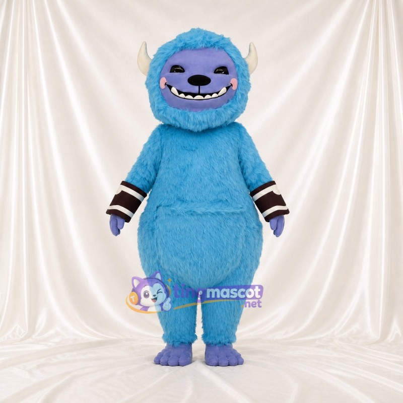 Light Blue Furry Monster Mascot Costume Full Body for Adults School Events