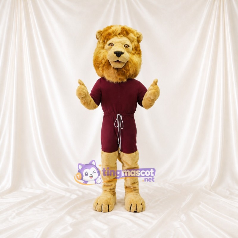 Lion Athlete Mascot Costume Full Body for Adults Sports Events