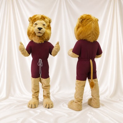 Lion Athlete Mascot Costume Full Body for Adults Sports Events