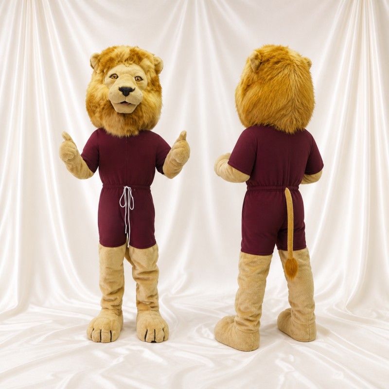Lion Athlete Mascot Costume Full Body for Adults Sports Events