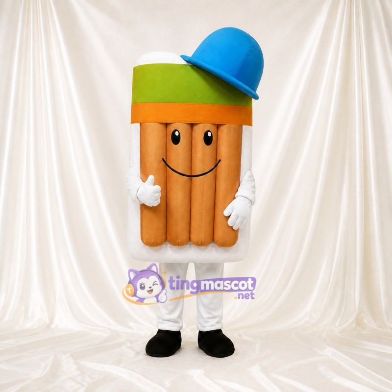 Paquet de crayons en bois Costume de mascotte intégral pour adultes Événements scolaires