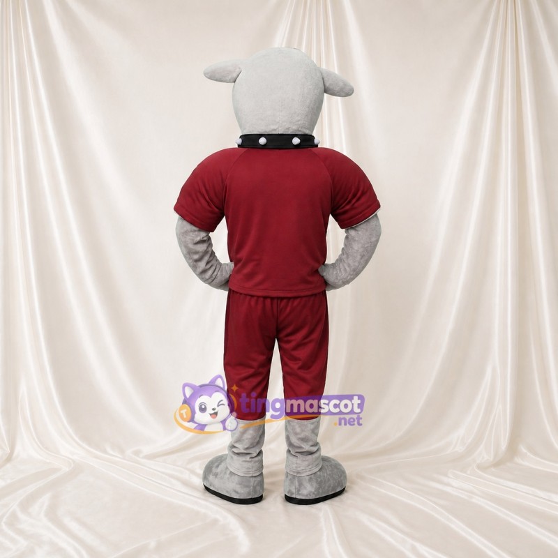 Chien athlète gris Costume de mascotte intégral pour adultes Événements sportifs