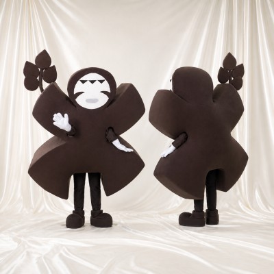 Abstract Floral Emblem Mascot Costume Full Body for Adults Stage Events