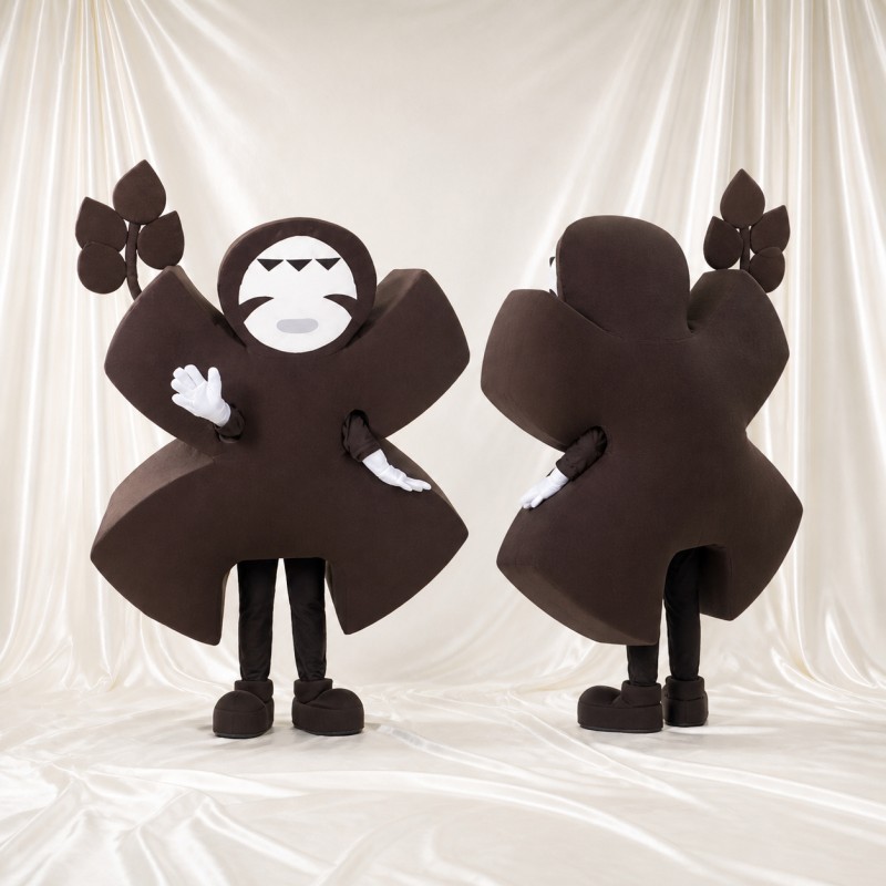 Abstract Floral Emblem Mascot Costume Full Body for Adults Stage Events