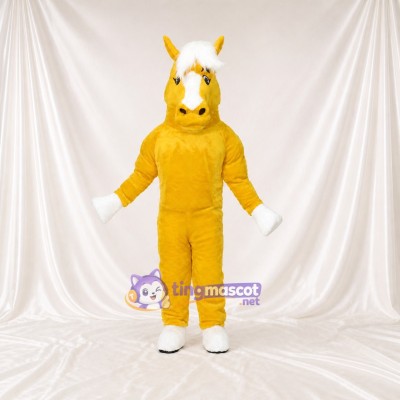 Yellow Horse Mascot Costume Full Body for Adults School Events
