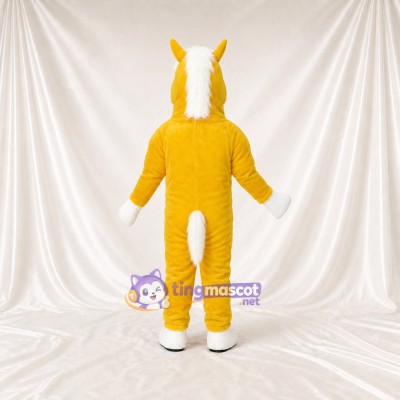 Yellow Horse Mascot Costume Full Body for Adults School Events
