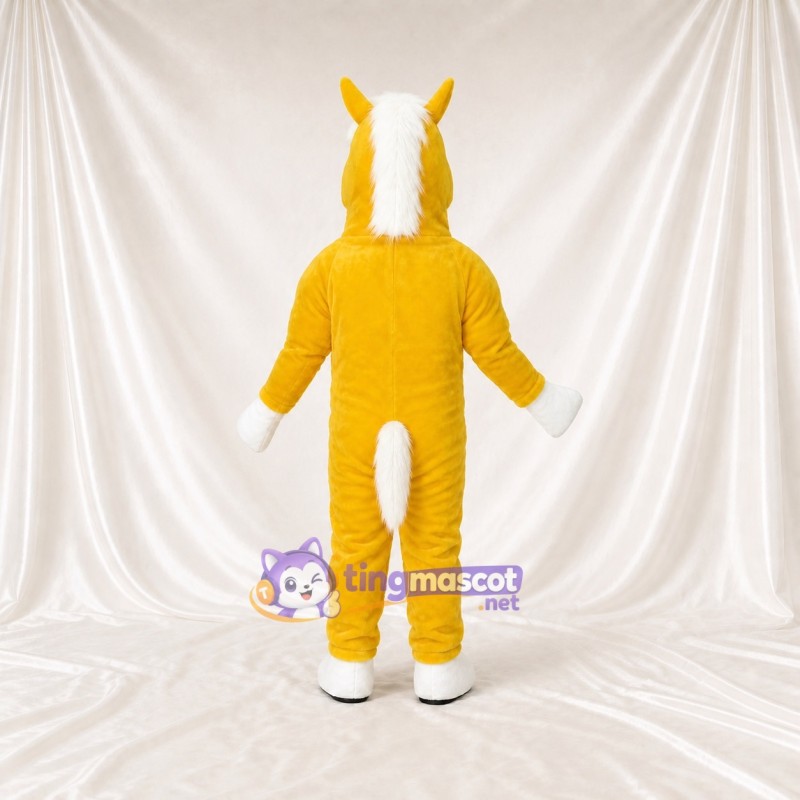 Yellow Horse Mascot Costume Full Body for Adults School Events