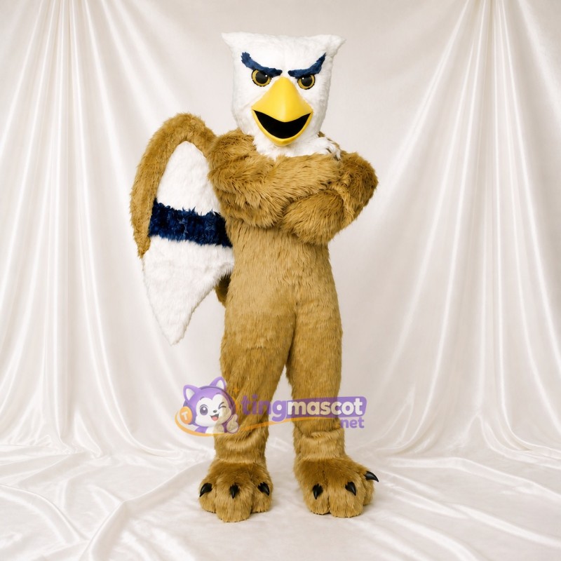 Hibou à ailes déployées Costume de mascotte intégral pour adultes Événements scolaires